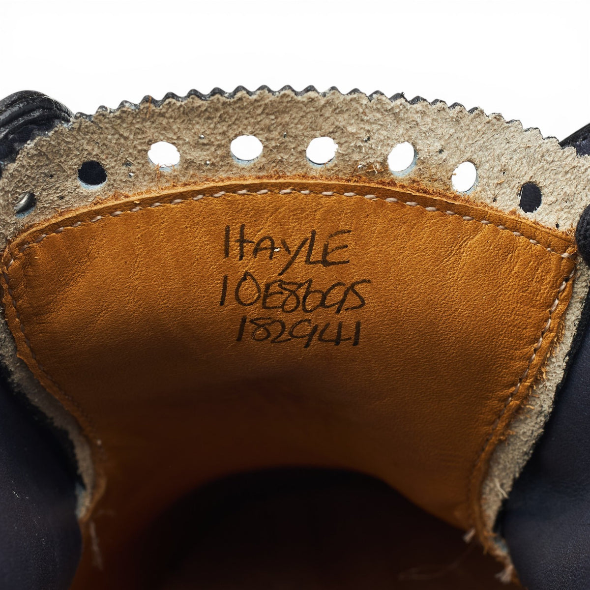 'Hayle' Navy Blue Leather Derby Brogues UK 10 E