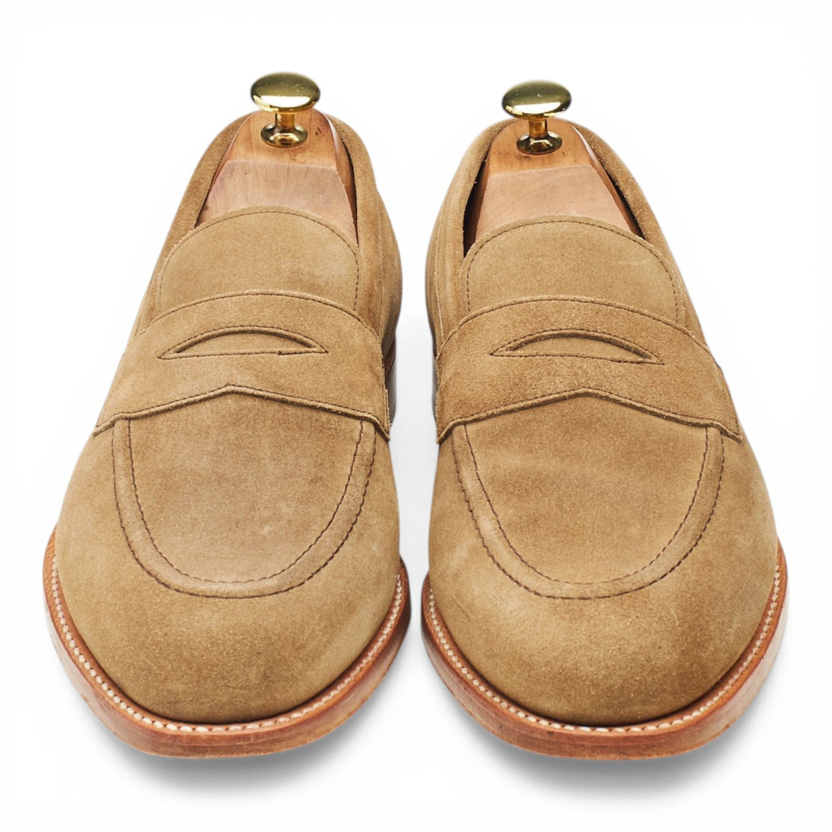 Tan Brown Suede Loafers UK 8