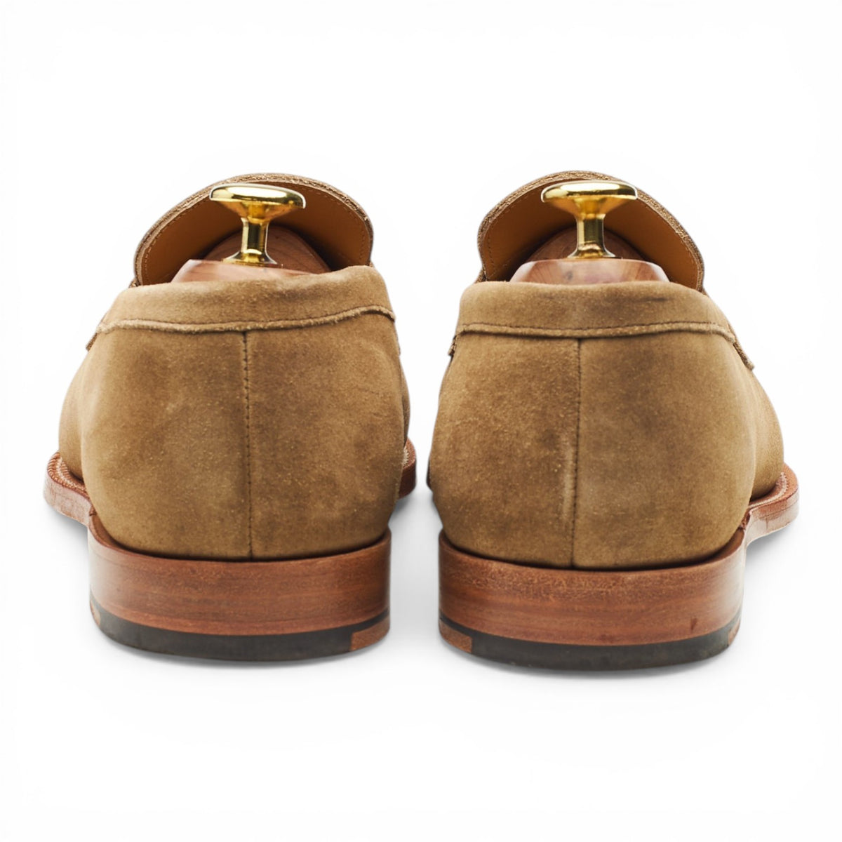 Tan Brown Suede Loafers UK 8