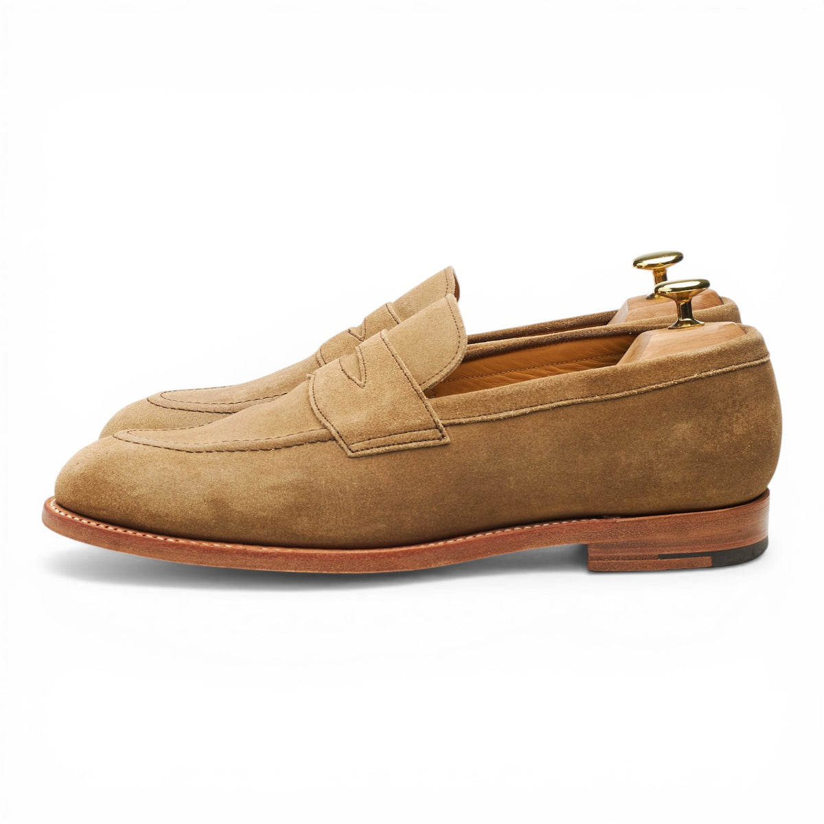 Tan Brown Suede Loafers UK 8