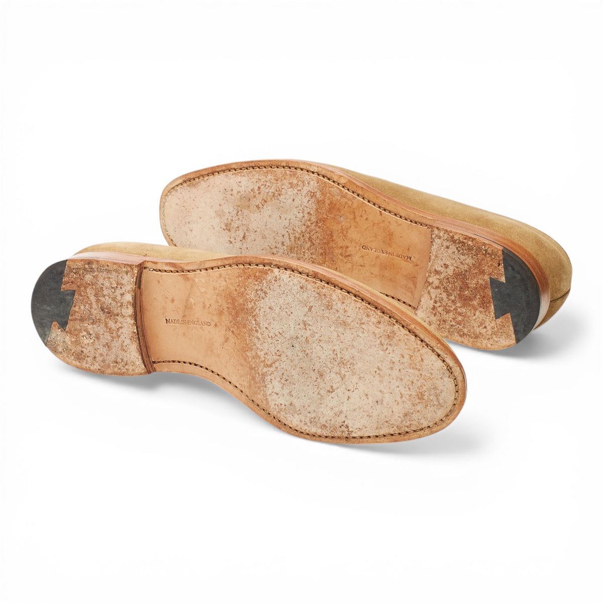 Tan Brown Suede Loafers UK 8