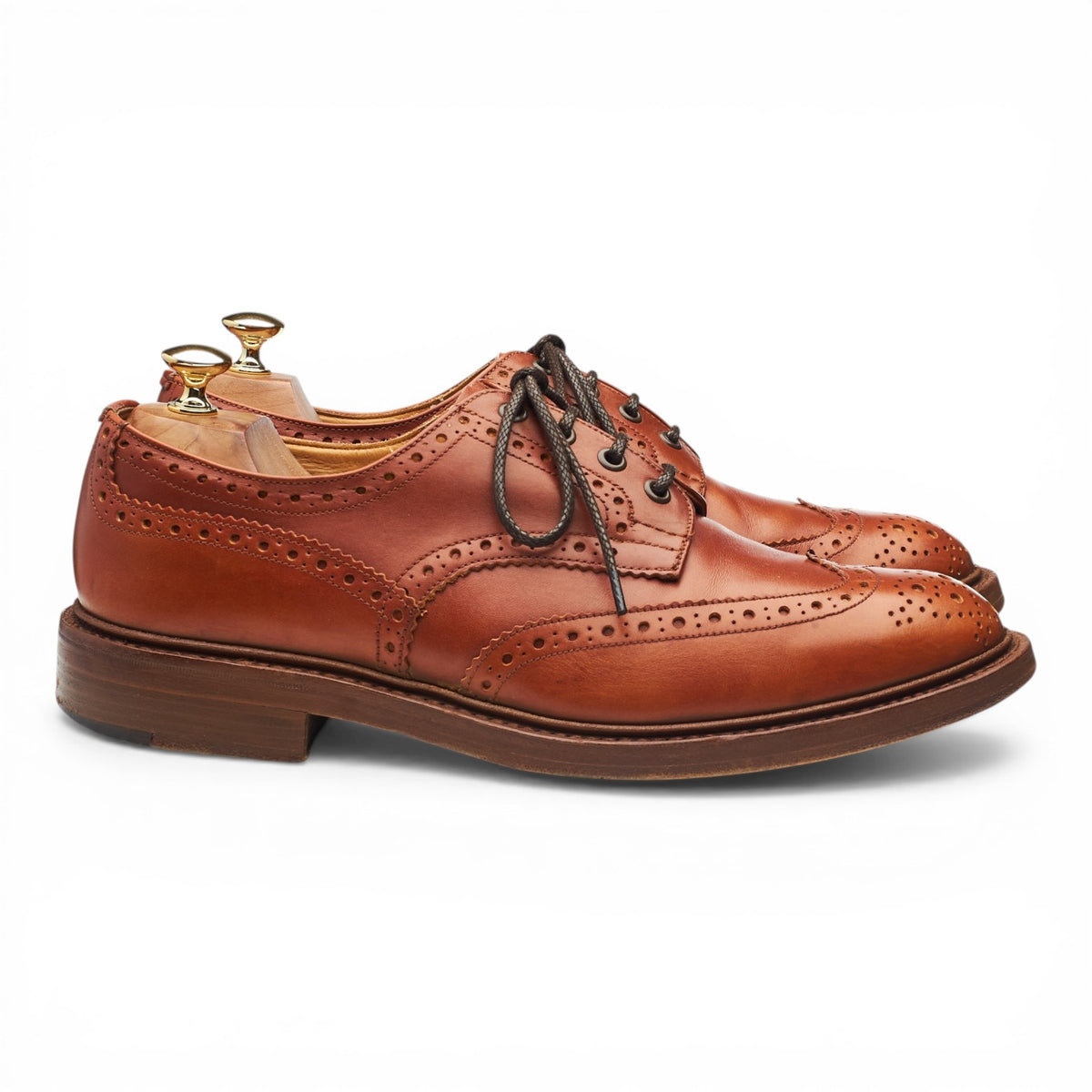 'Bourton' Tan Brown Leather Derby Brogues UK 10