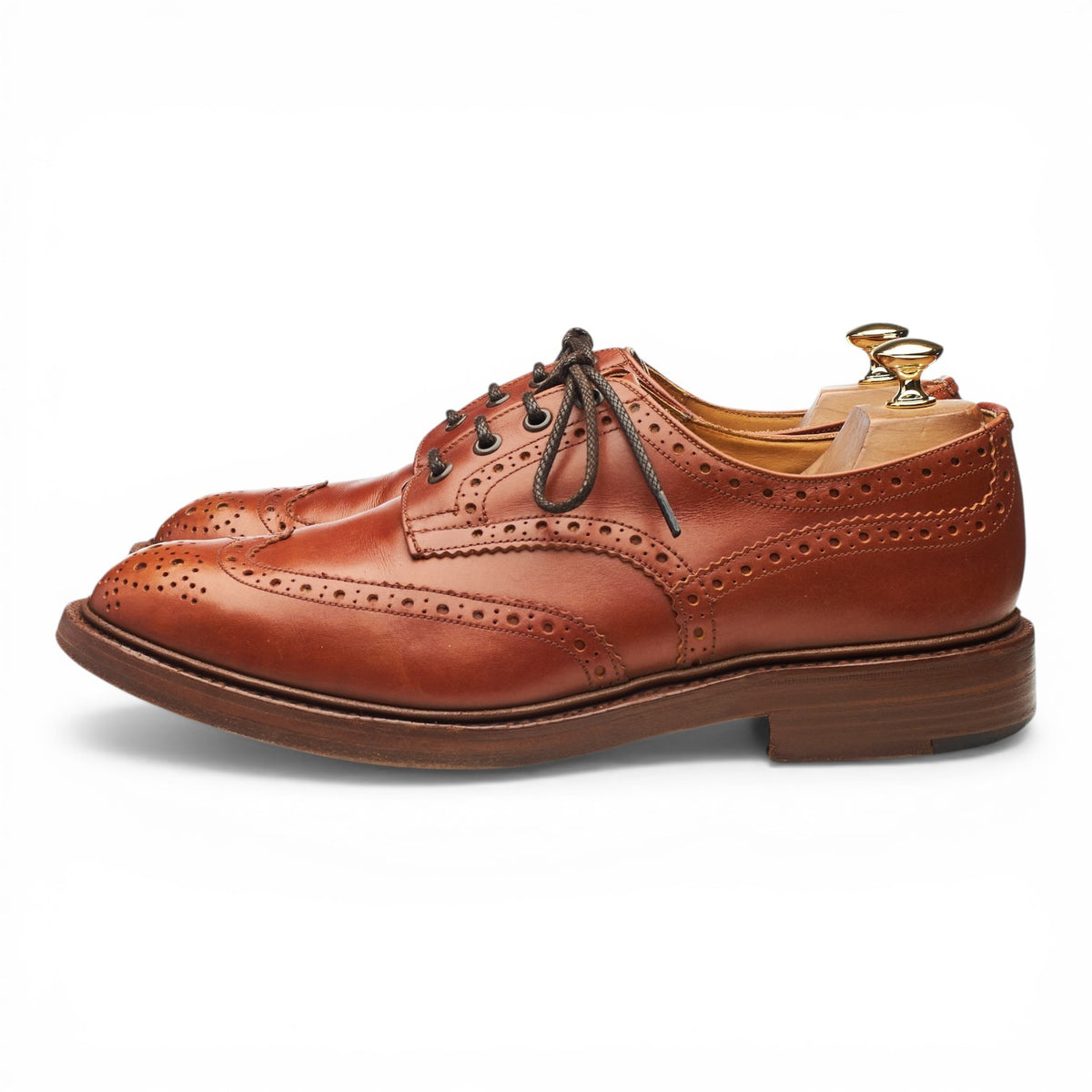 'Bourton' Tan Brown Leather Derby Brogues UK 10