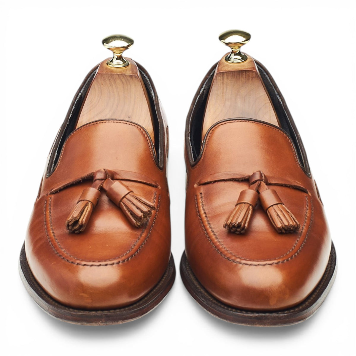 Herring 'Ascot 2' Tan Brown Leather Tassel Loafers UK 7 F