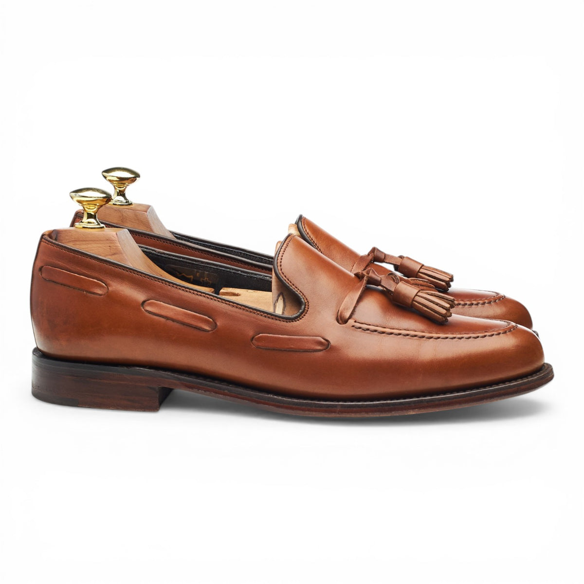 Herring 'Ascot 2' Tan Brown Leather Tassel Loafers UK 7 F