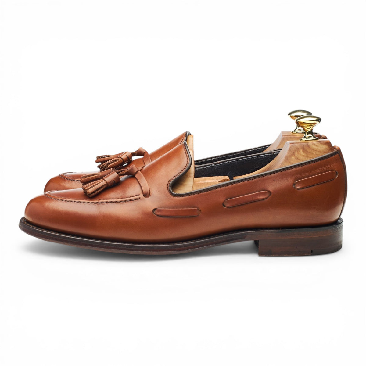 Herring 'Ascot 2' Tan Brown Leather Tassel Loafers UK 7 F
