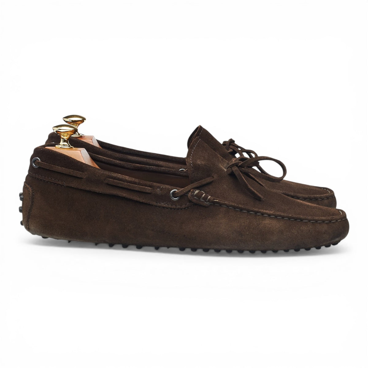 Gommino Dark Brown Suede Driving Loafers UK 9