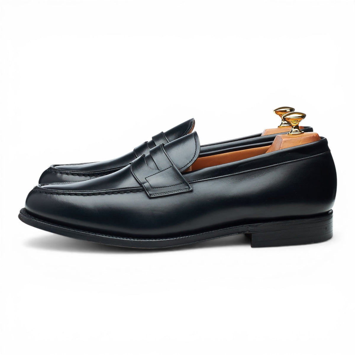 'Darwin' Black Leather Loafers UK 10.5 F