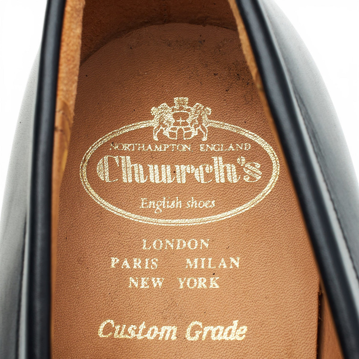 'Darwin' Black Leather Loafers UK 10.5 F