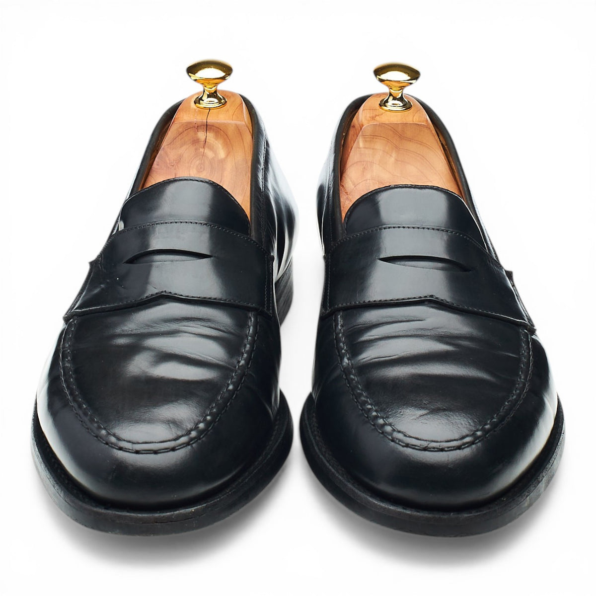 'Boston' Black Leather Loafers UK 12 E