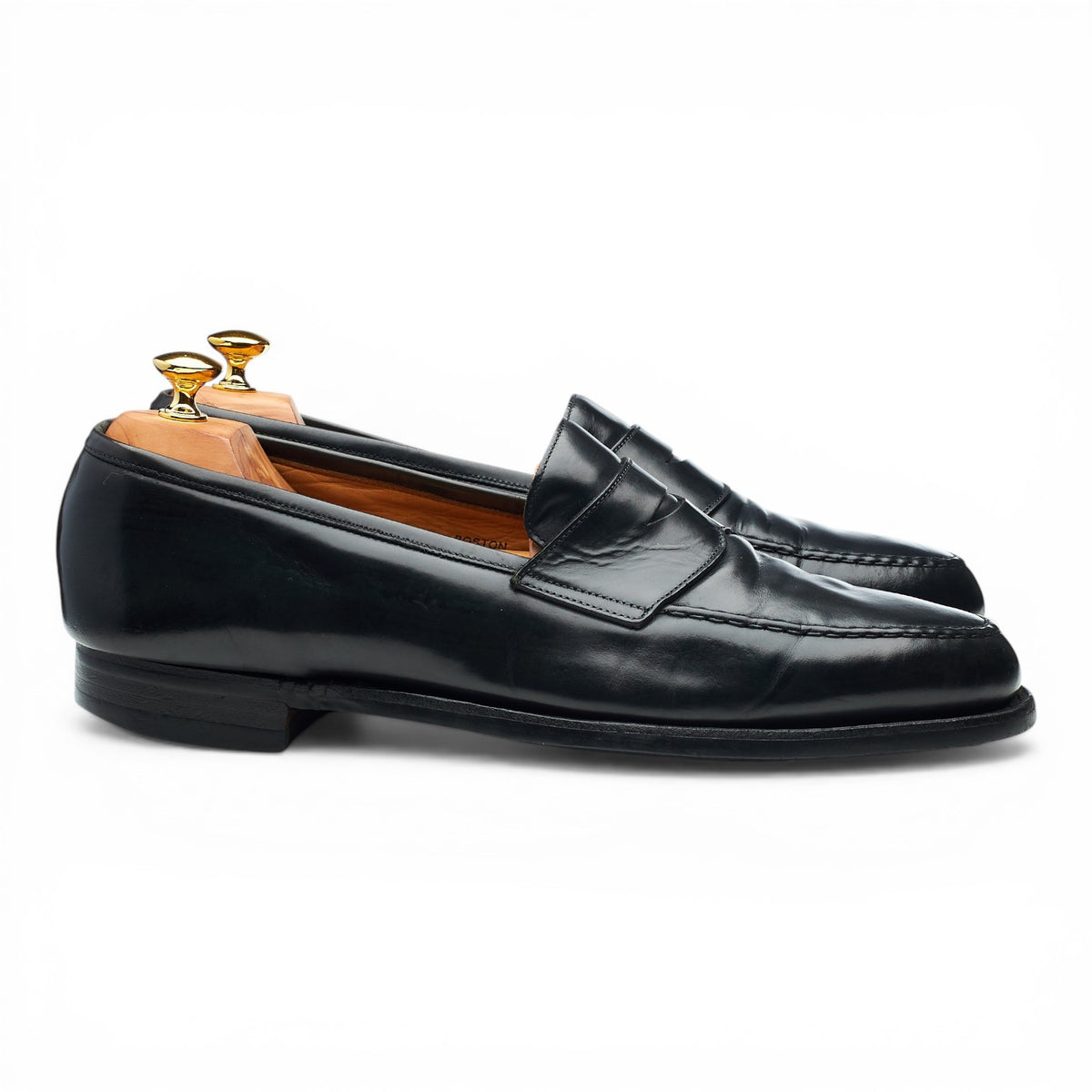 'Boston' Black Leather Loafers UK 12 E