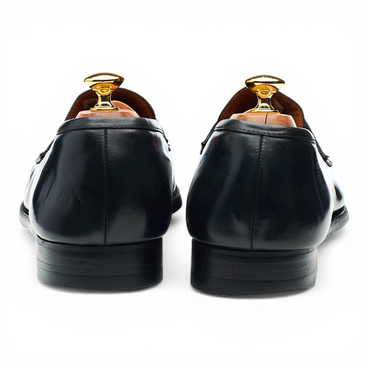 'Boston' Black Leather Loafers UK 12 E