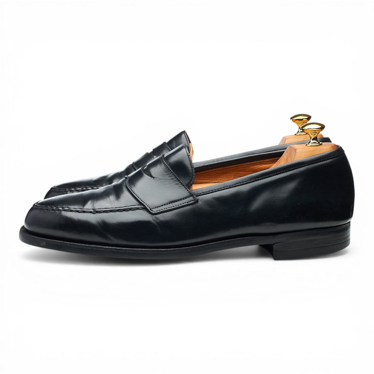 'Boston' Black Leather Loafers UK 12 E