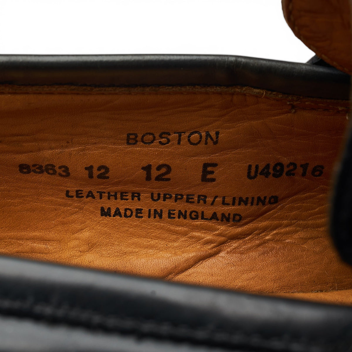 'Boston' Black Leather Loafers UK 12 E