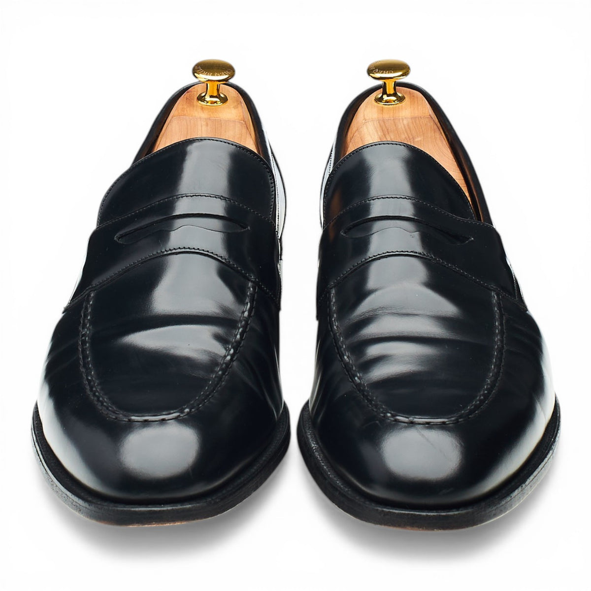 Leonard Jay Black Leather Loafers UK 13 F