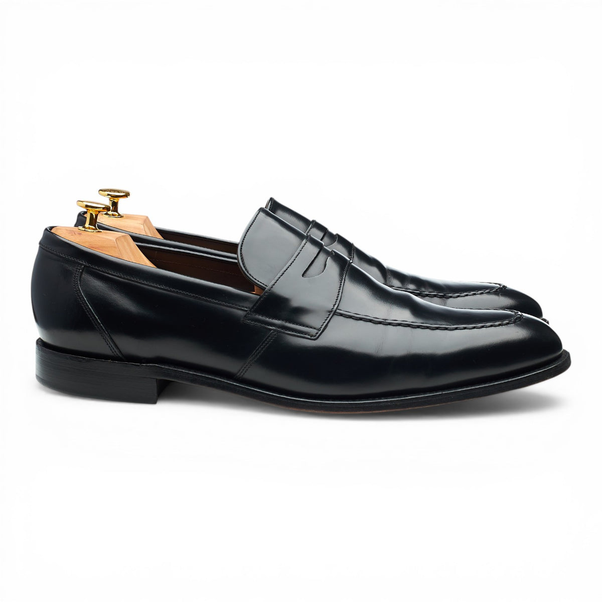 Leonard Jay Black Leather Loafers UK 13 F