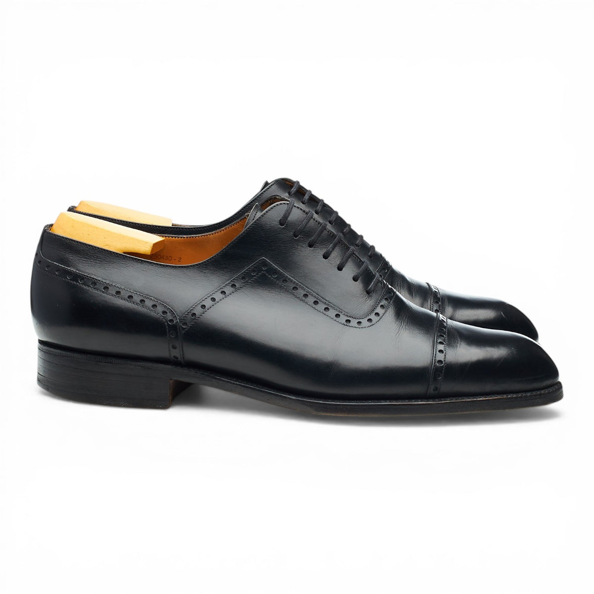 '666' Black Leather Oxford Brogues 7 D UK 7.5
