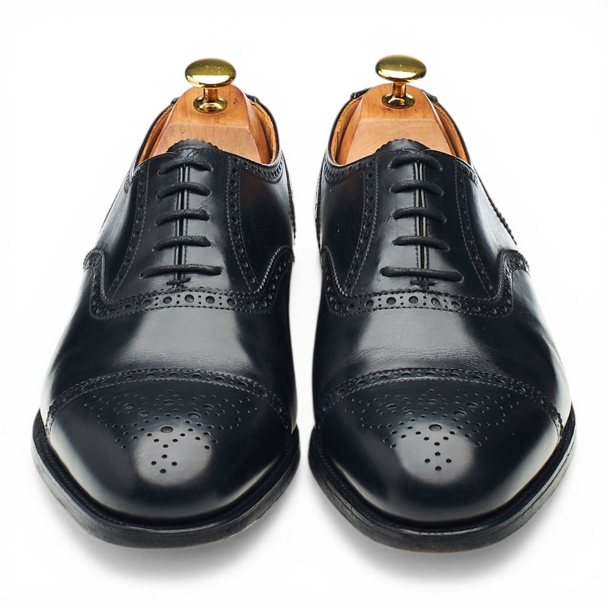 Gordon Scott 'Plymouth' Black Leather Oxford Brogues UK 8.5 G