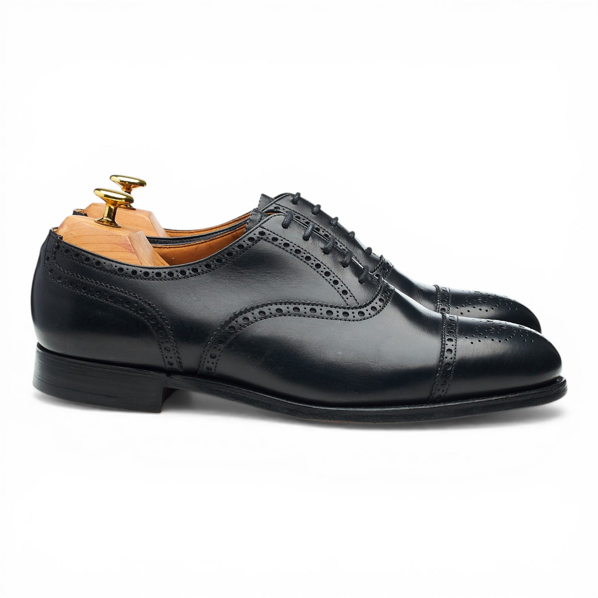 Gordon Scott 'Plymouth' Black Leather Oxford Brogues UK 8.5 G