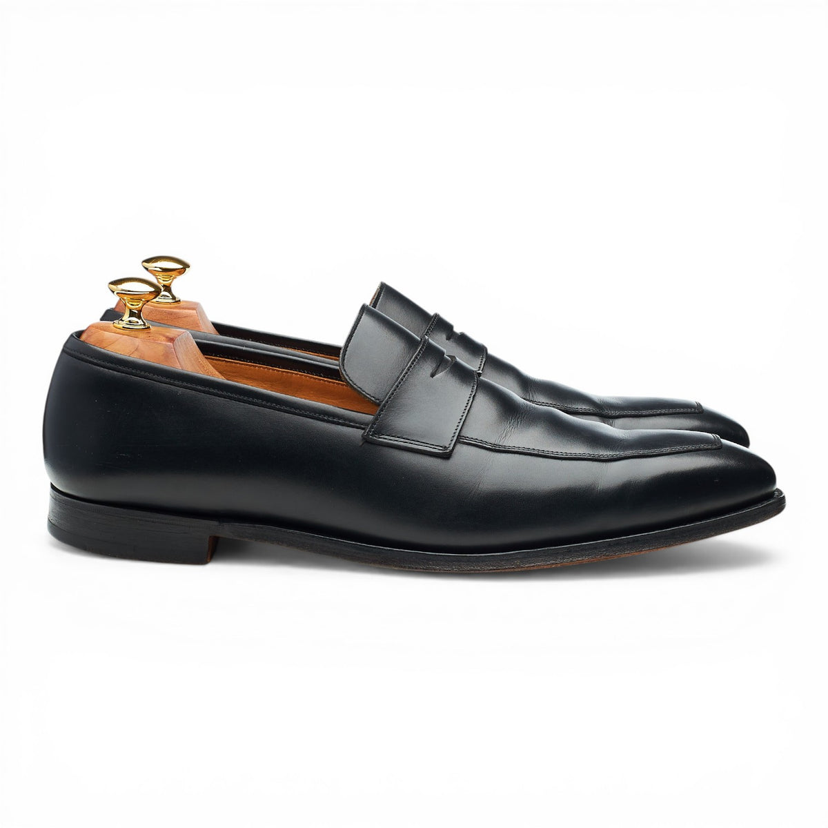 'Merton' Black Leather Loafers UK 10 E