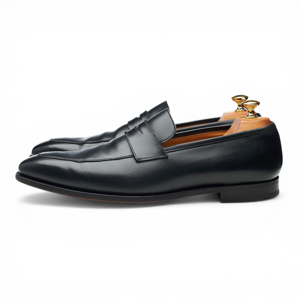 'Merton' Black Leather Loafers UK 10 E