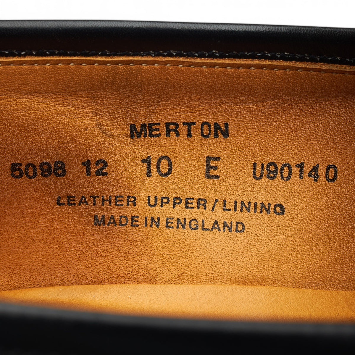 'Merton' Black Leather Loafers UK 10 E