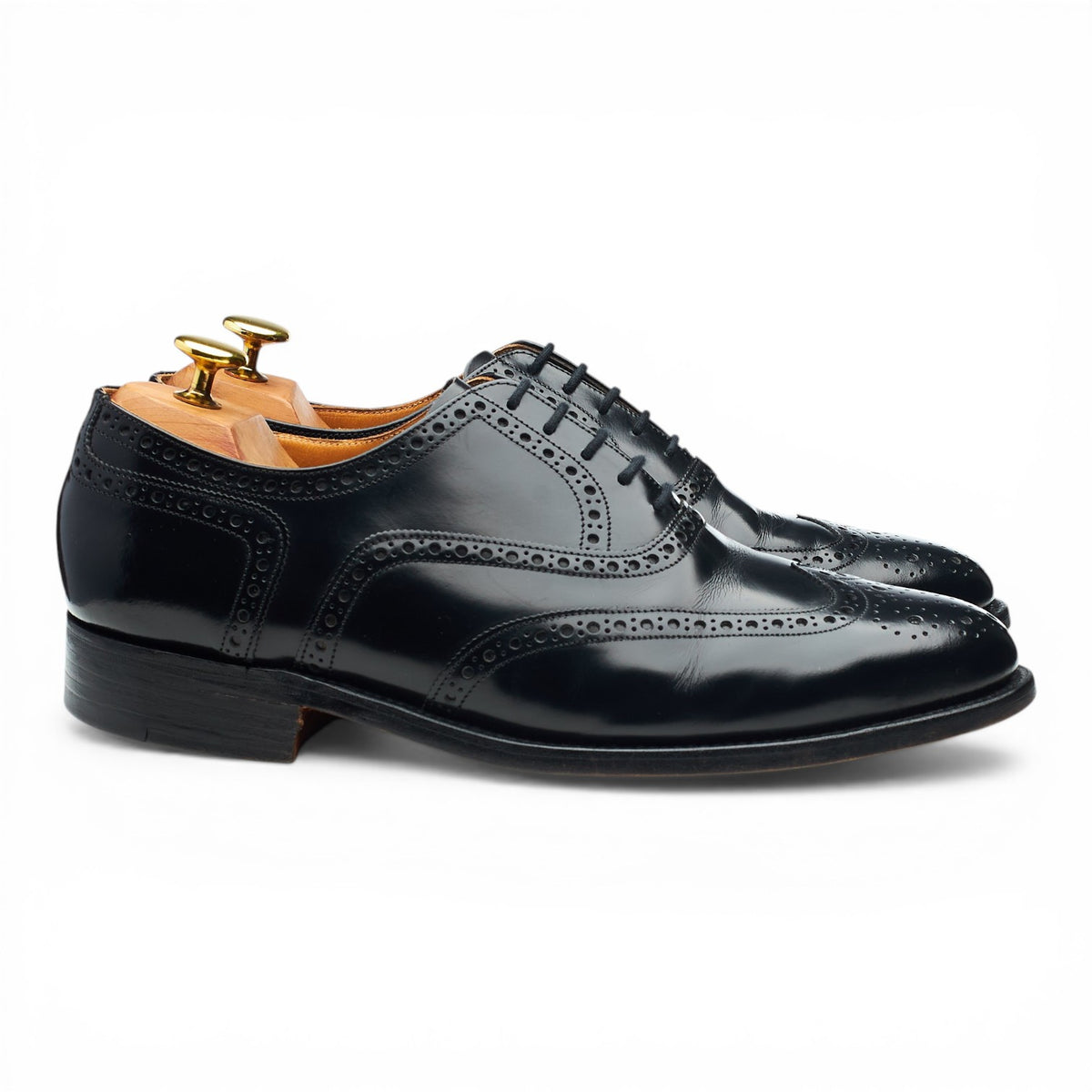 Black Leather Oxford Brogues UK 8.5 G