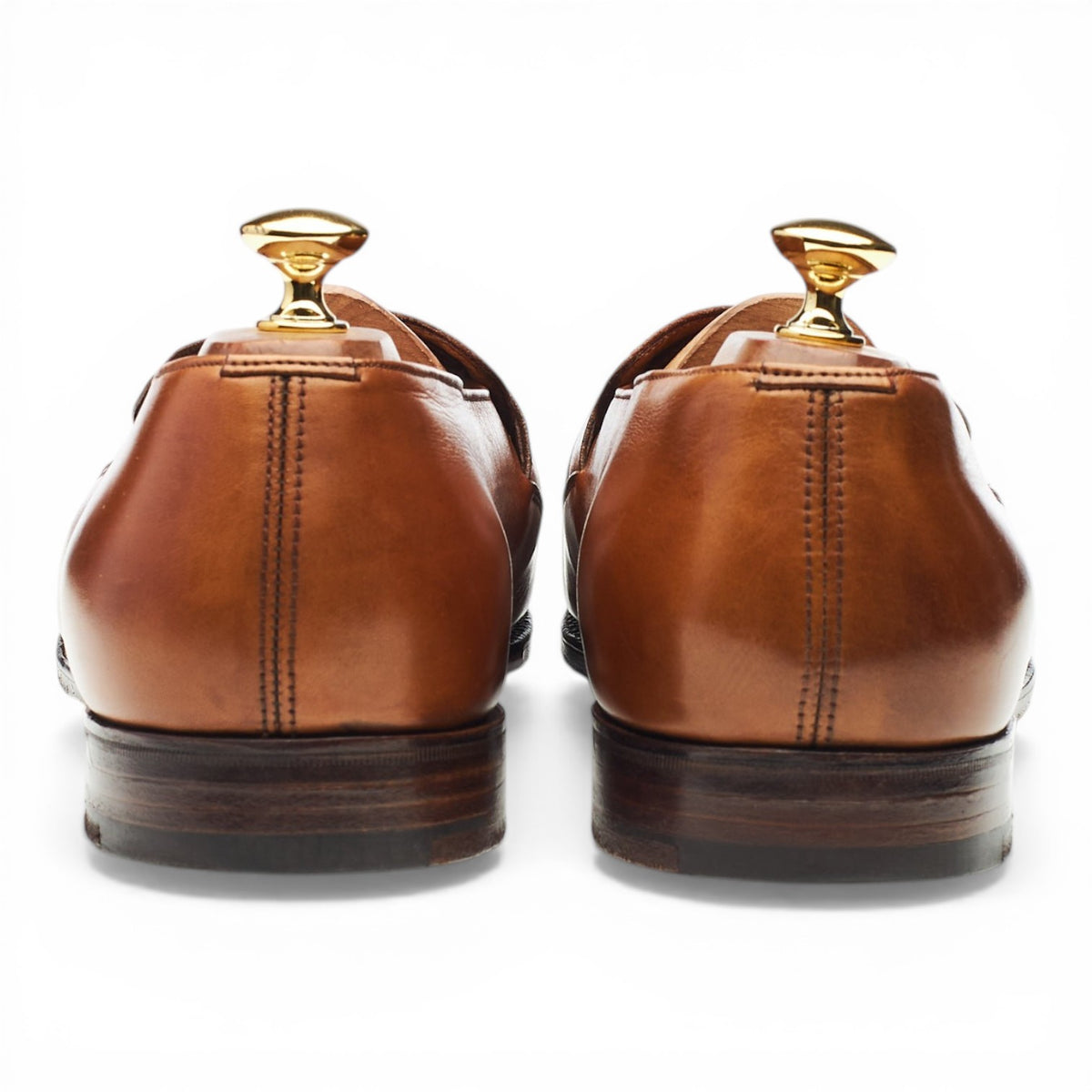 New & Lingwood Tan Brown Leather Butterfly Loafers UK 10 E