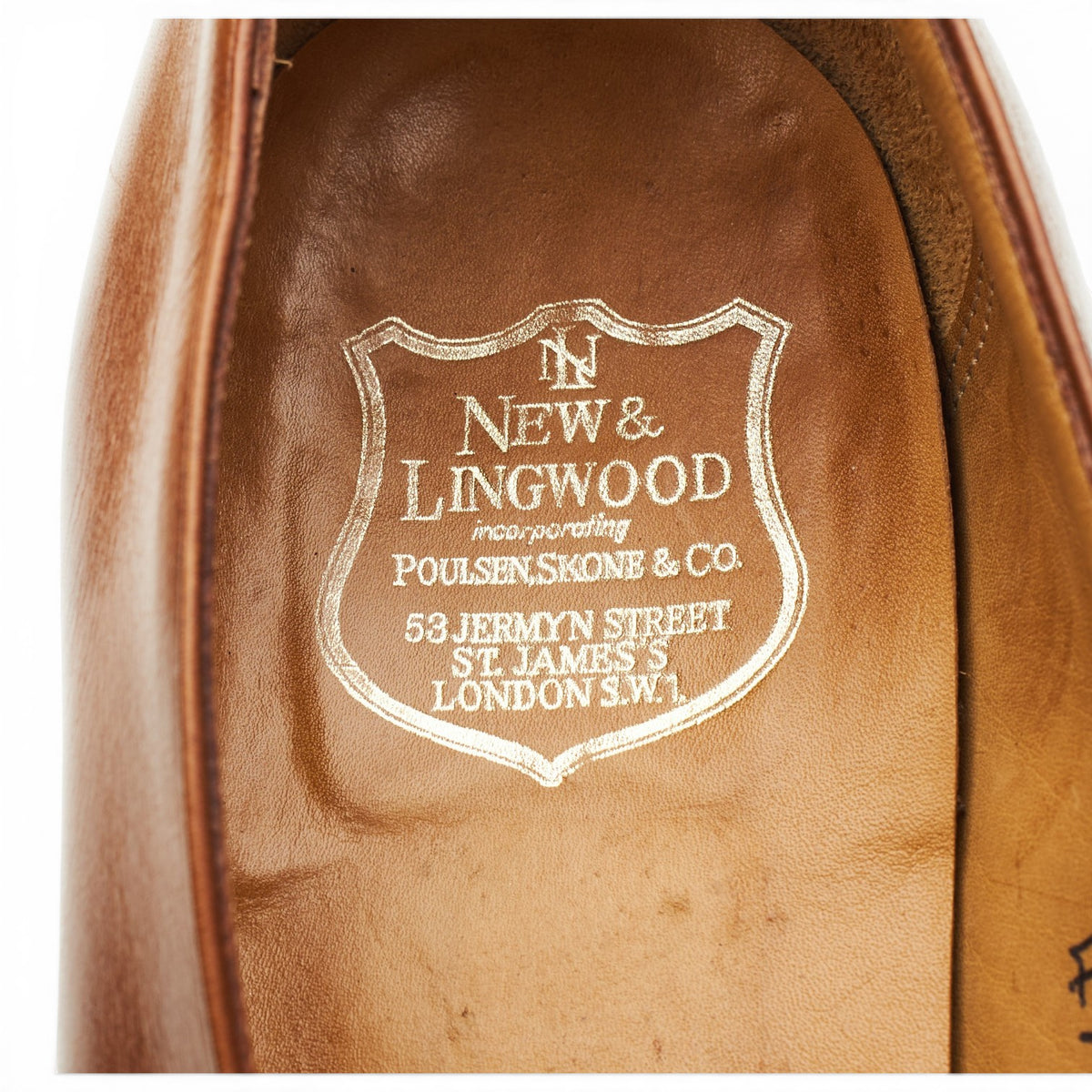 New & Lingwood Tan Brown Leather Butterfly Loafers UK 10 E