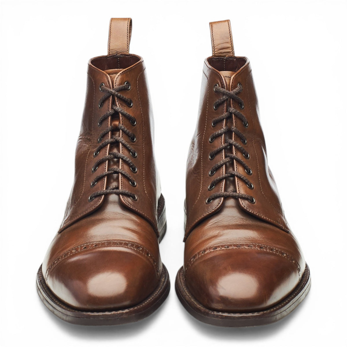 1880 'Hyde' Brown Leather Boots UK 8 F