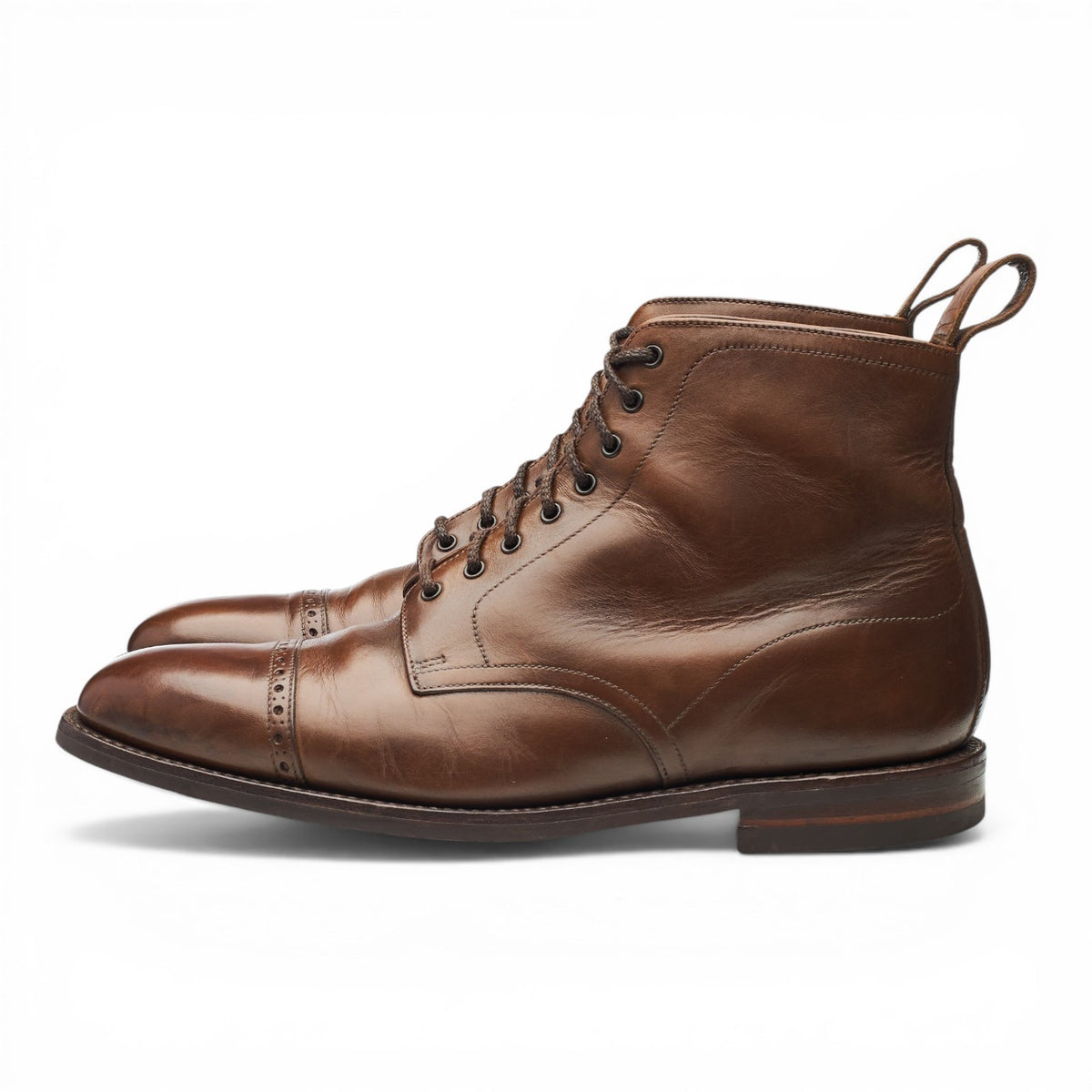 1880 'Hyde' Brown Leather Boots UK 8 F