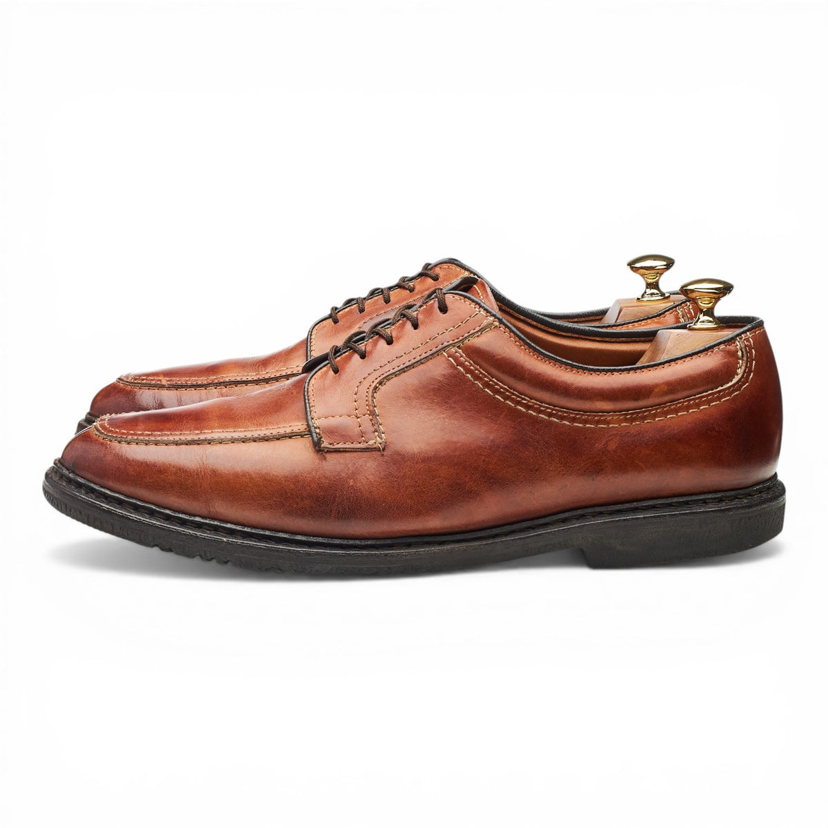 'Wilbert' Tan Brown Leather Split Toe Derby UK 10 US 10.5 EEE