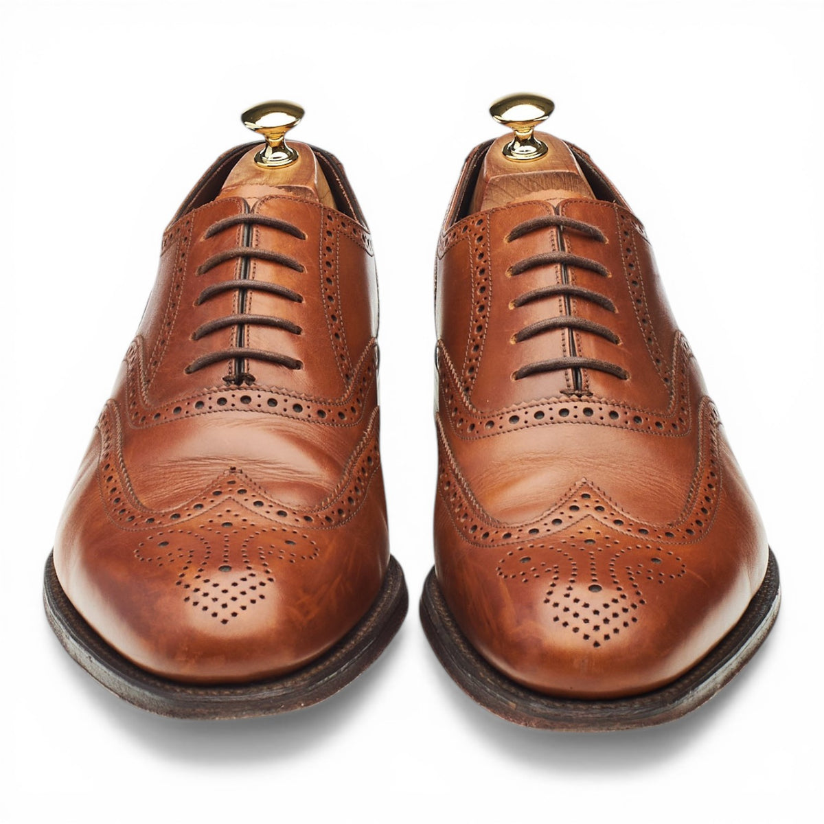'Pembroke' Tan Brown Leather Oxford Brogues UK 10.5 G