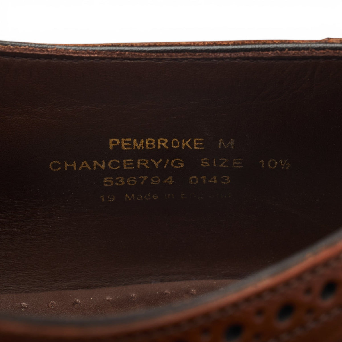 'Pembroke' Tan Brown Leather Oxford Brogues UK 10.5 G