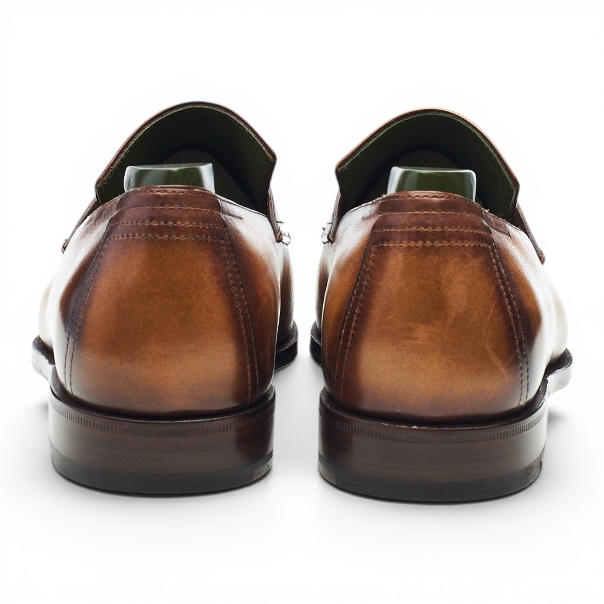 'Andy' Tan Brown Patina Leather Loafers UK 6