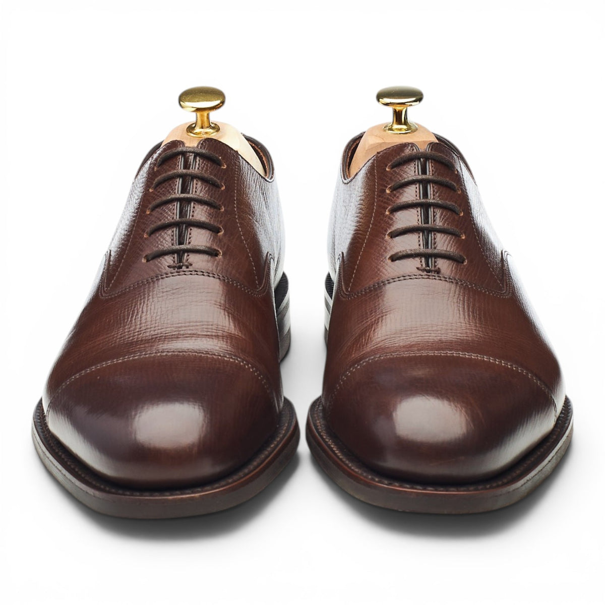 'Wadham' Dark Brown Grain Leather Oxford UK 8 G