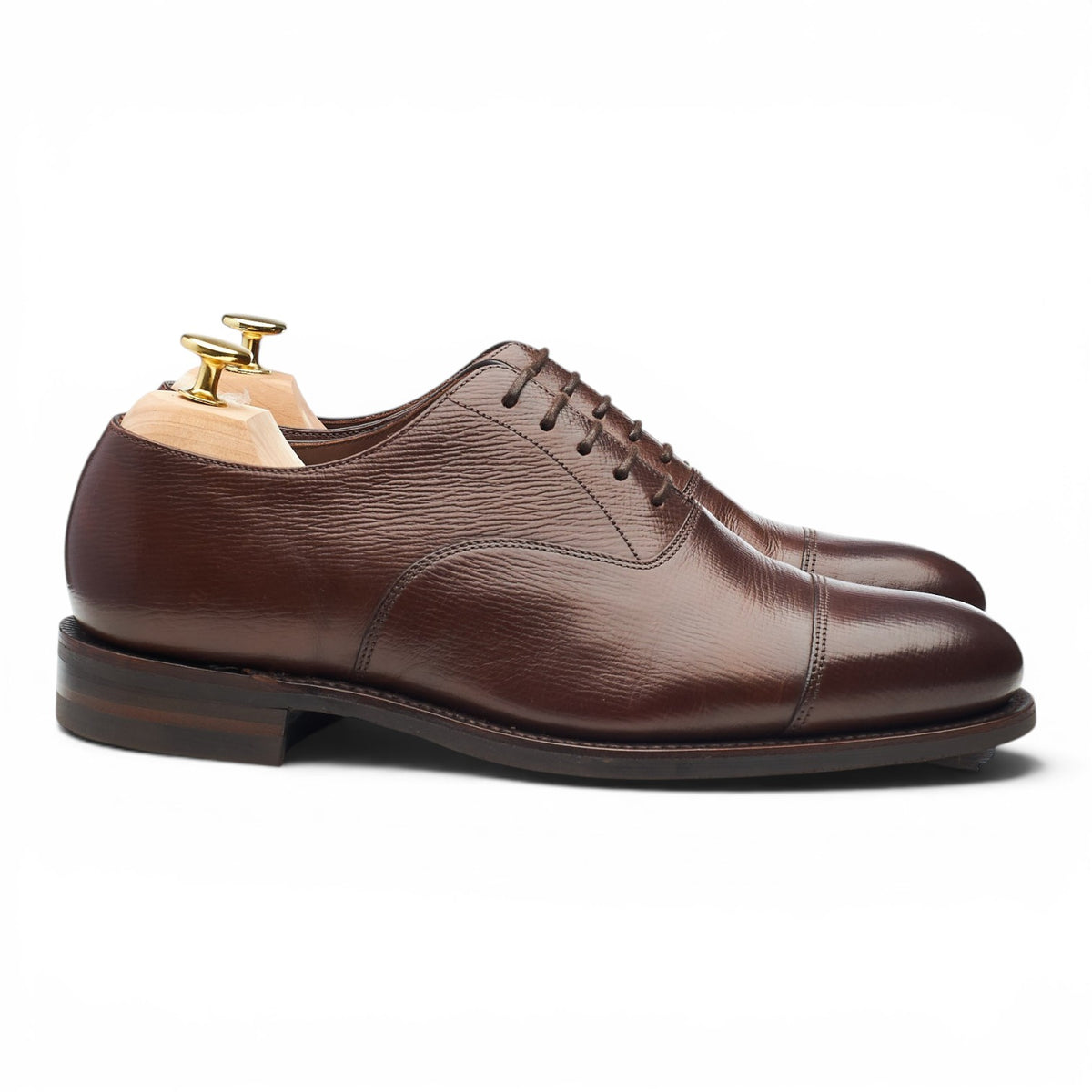 'Wadham' Dark Brown Grain Leather Oxford UK 8 G