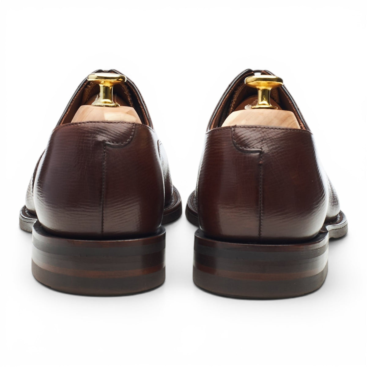 'Wadham' Dark Brown Grain Leather Oxford UK 8 G