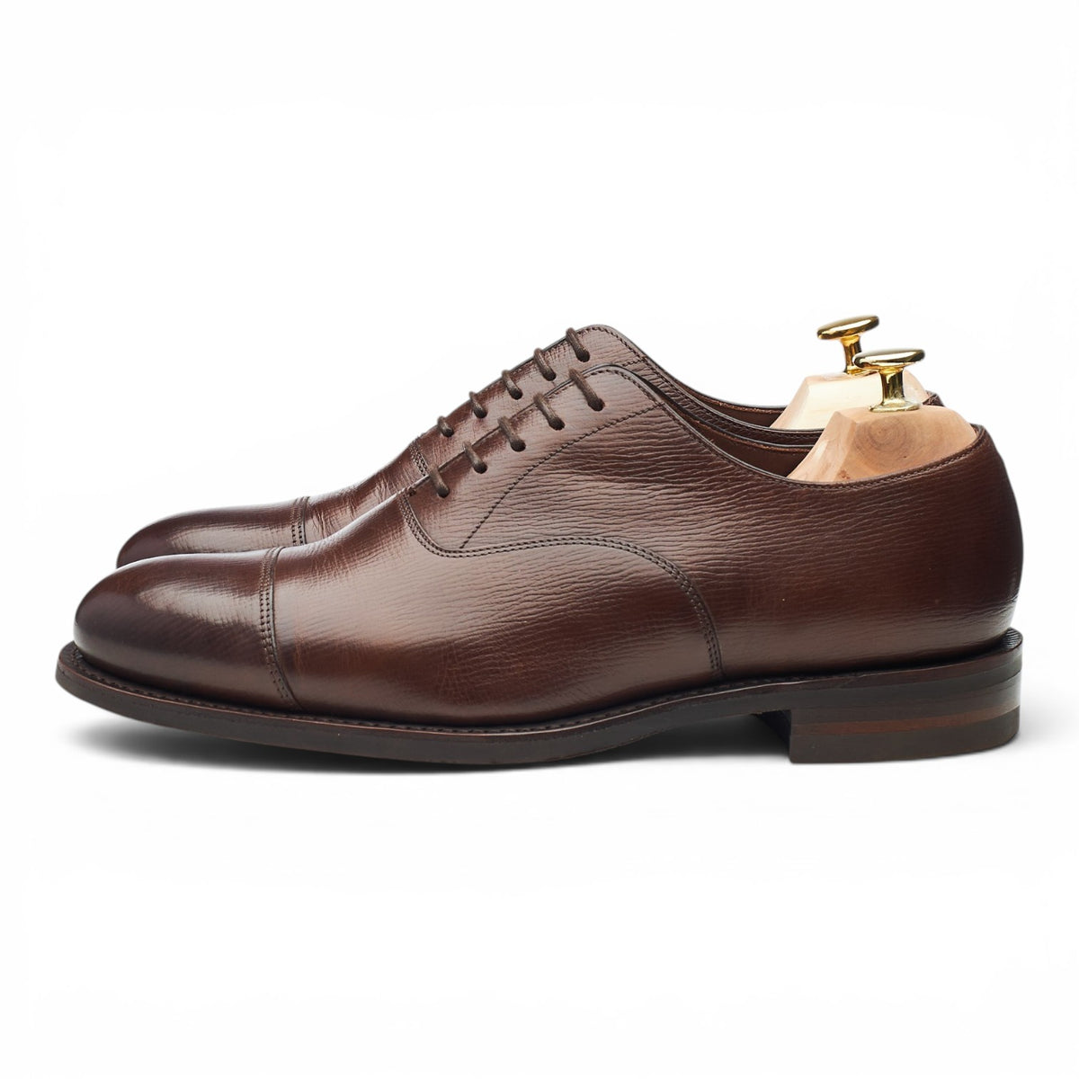 'Wadham' Dark Brown Grain Leather Oxford UK 8 G