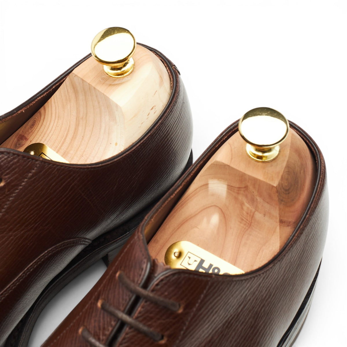 'Wadham' Dark Brown Grain Leather Oxford UK 8 G