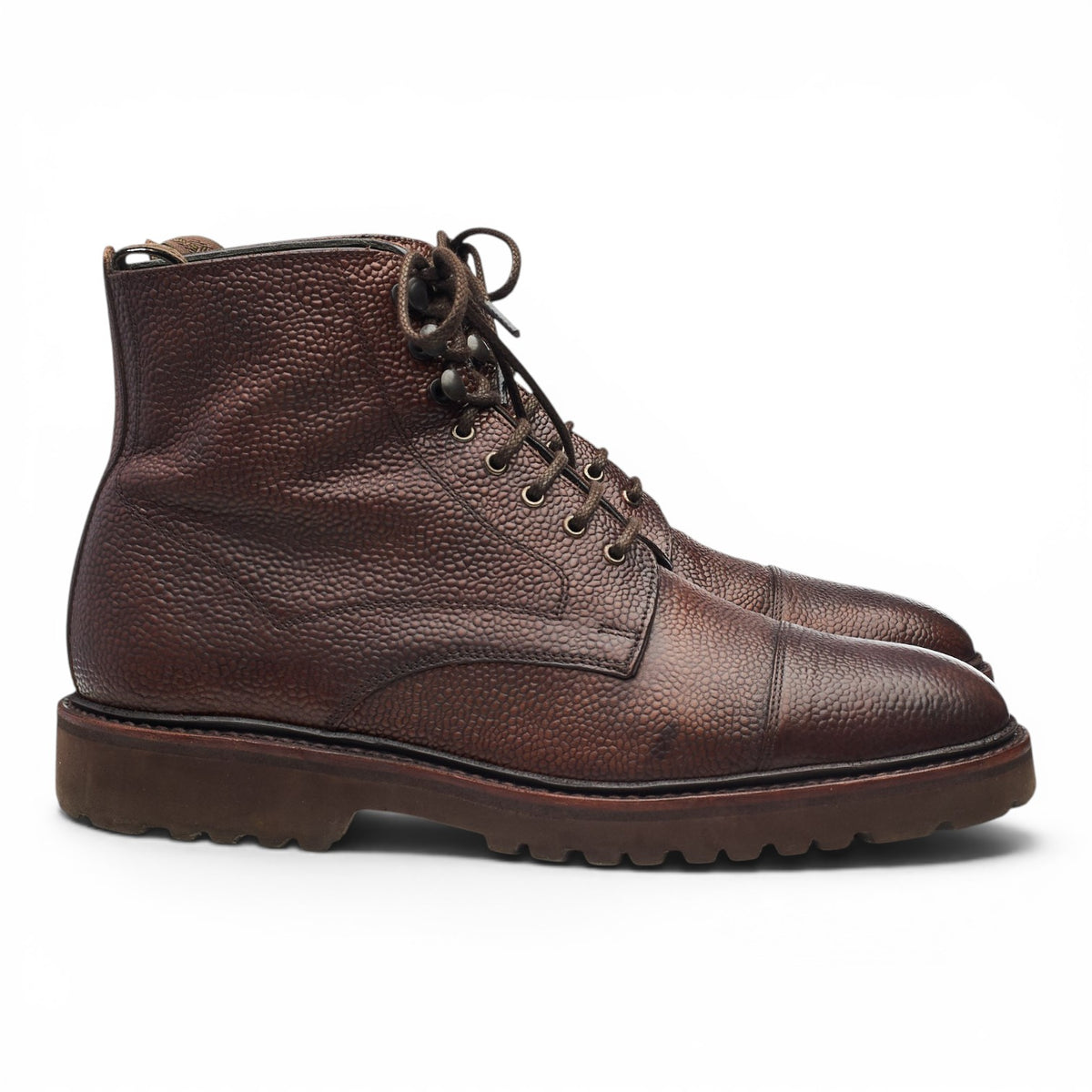 Design 'Aquarius' Dark Brown Grain Leather Boots UK 8 G