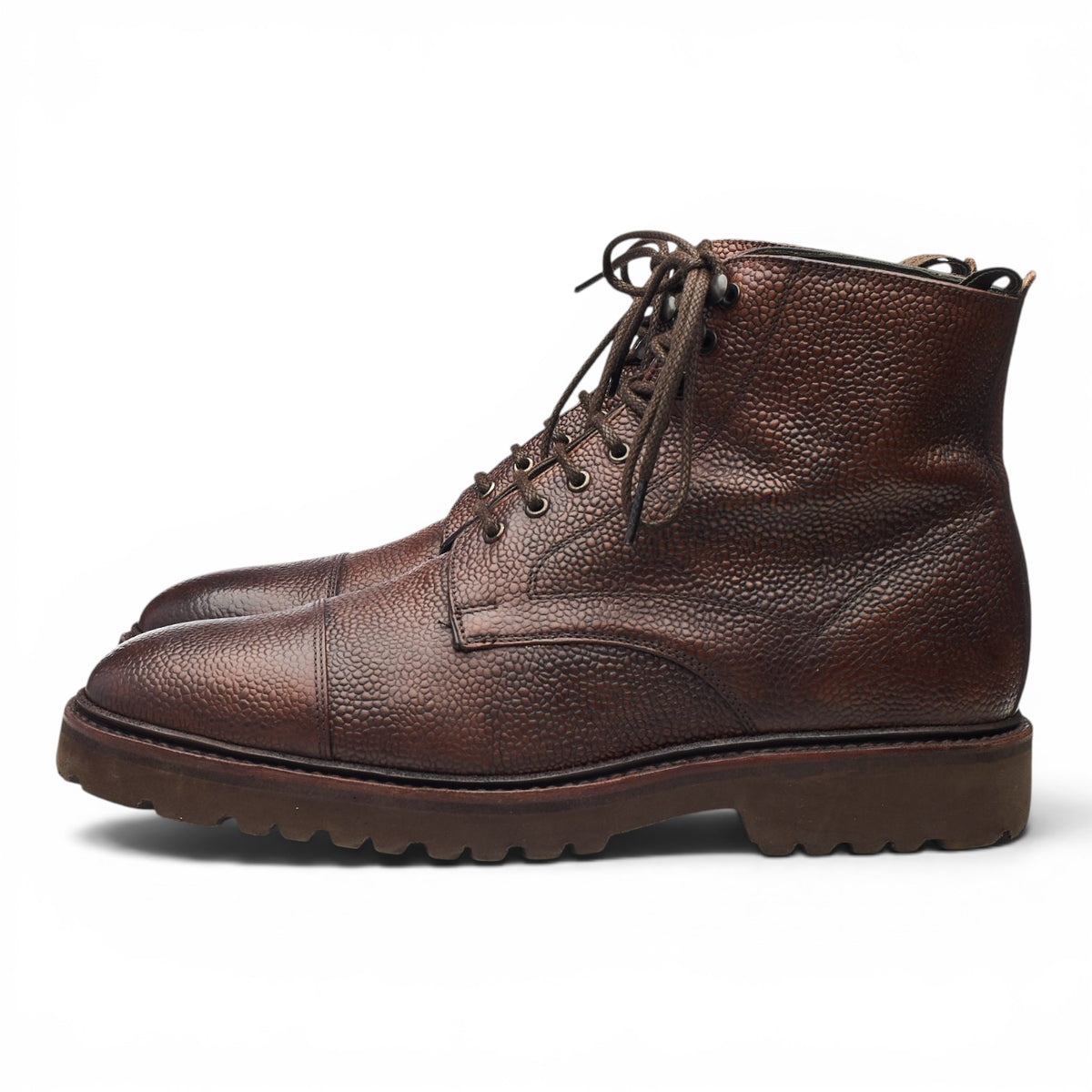 Design 'Aquarius' Dark Brown Grain Leather Boots UK 8 G