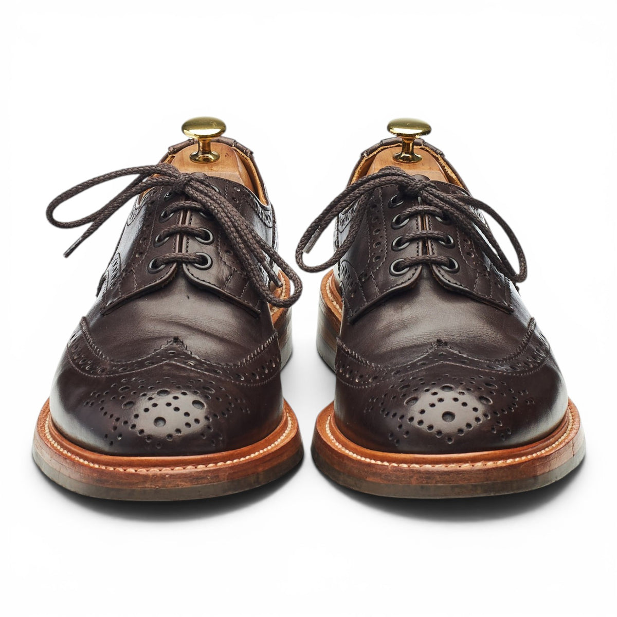 'Bourton' Dark Brown Leather Derby Brogues UK 8