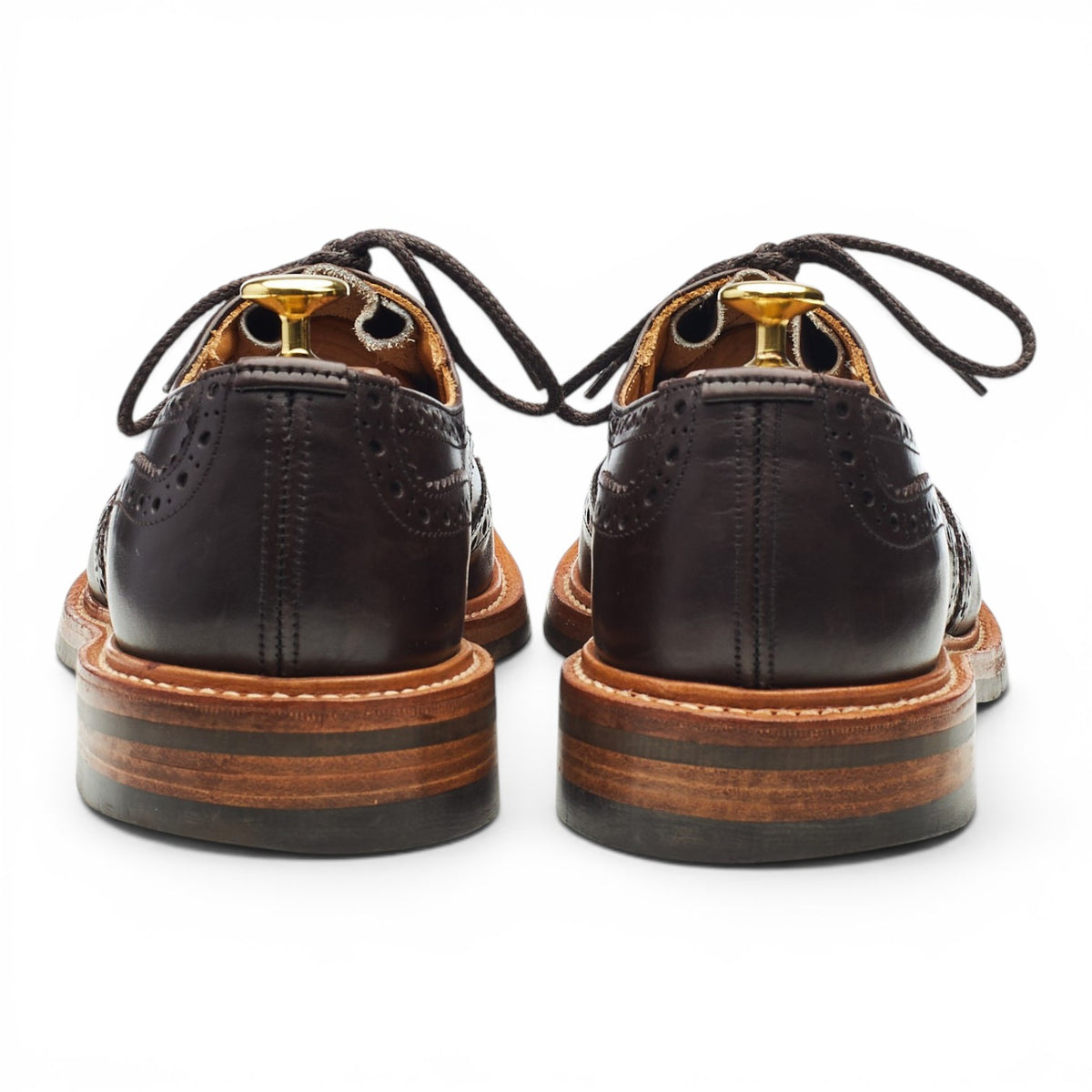 'Bourton' Dark Brown Leather Derby Brogues UK 8