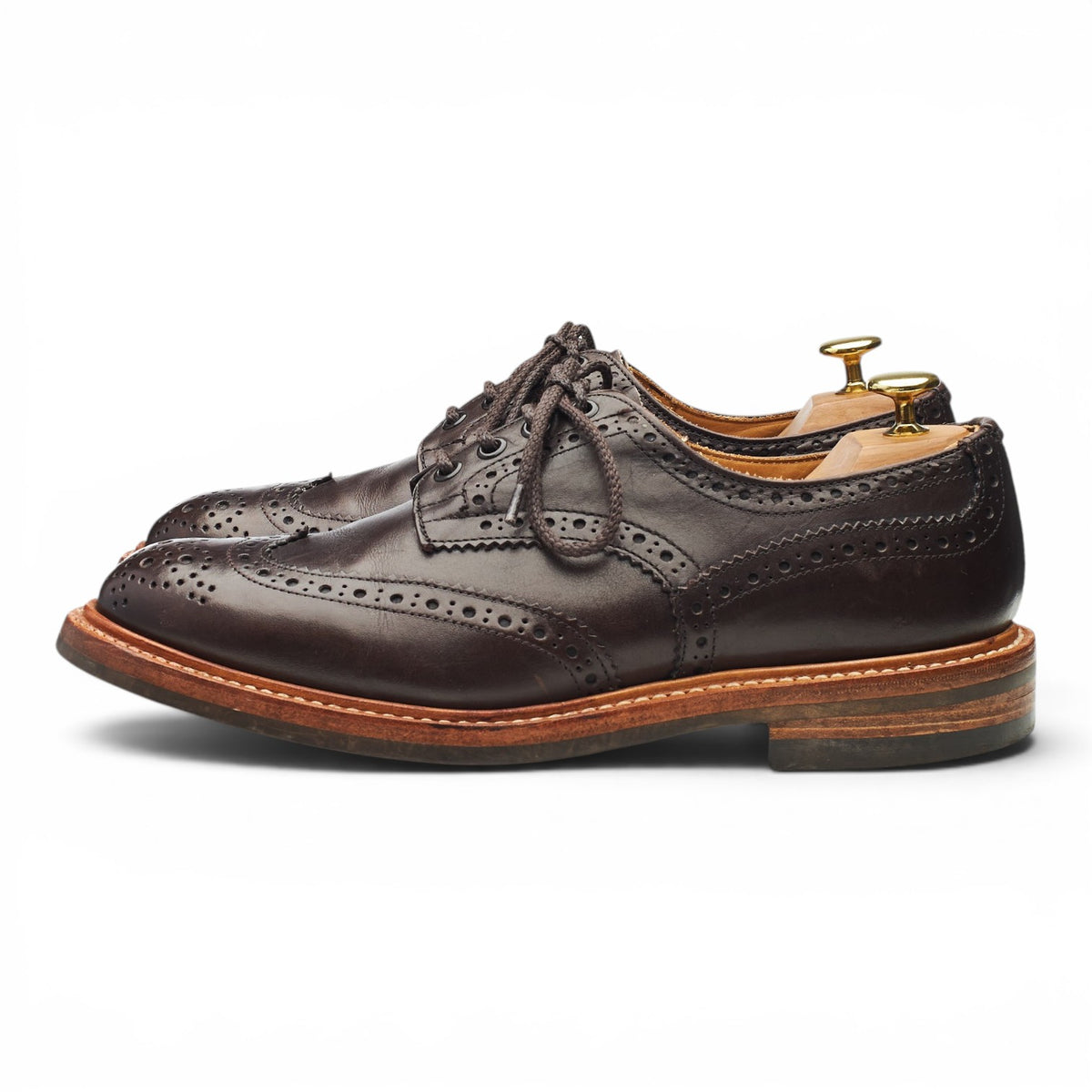 'Bourton' Dark Brown Leather Derby Brogues UK 8