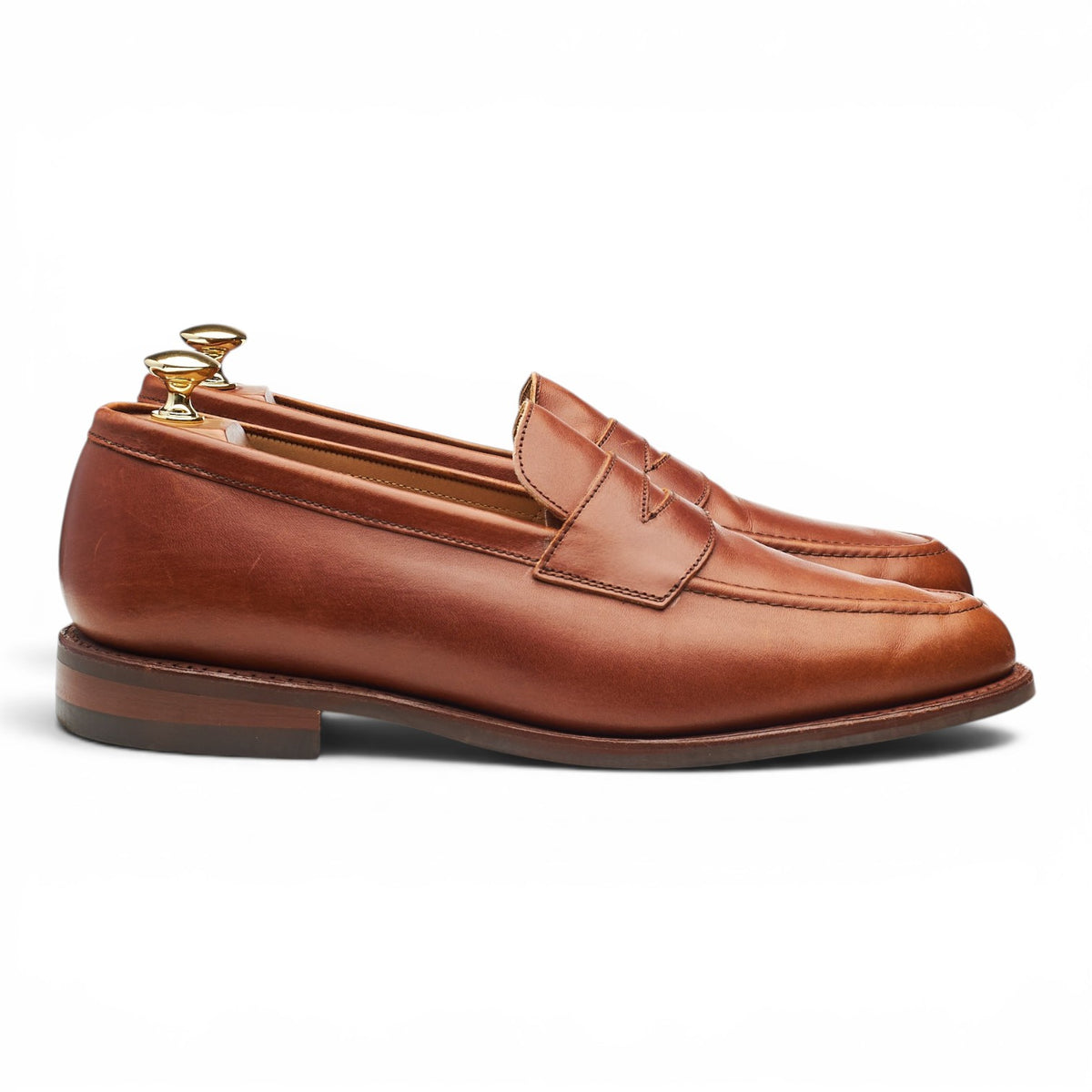 'Jason' Tan Brown Leather Loafers UK 9