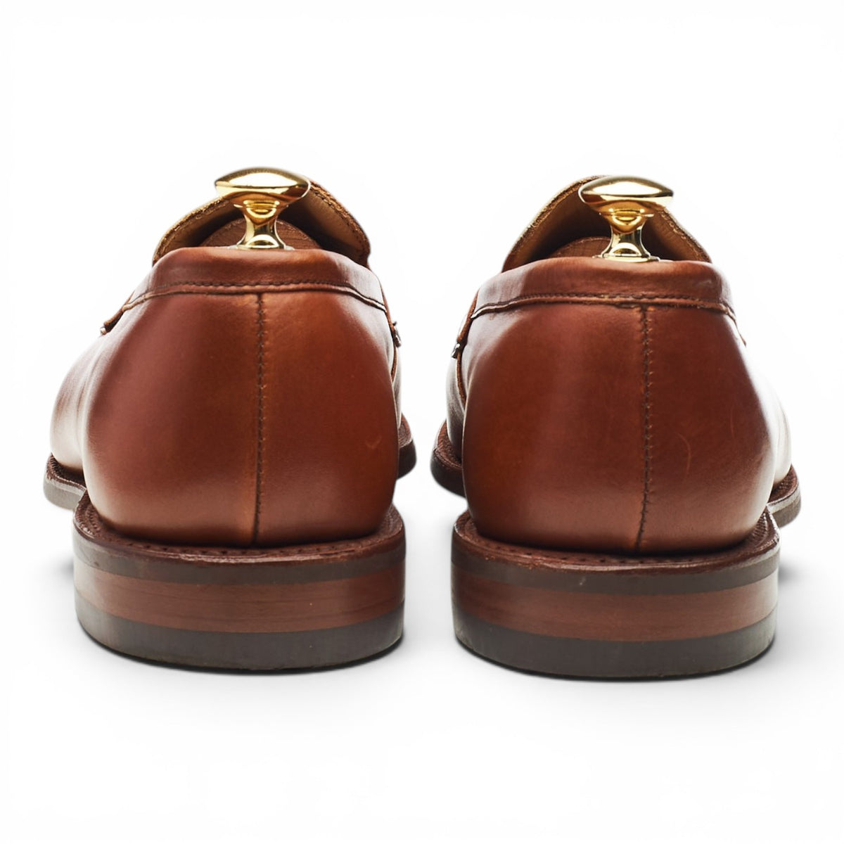 'Jason' Tan Brown Leather Loafers UK 9