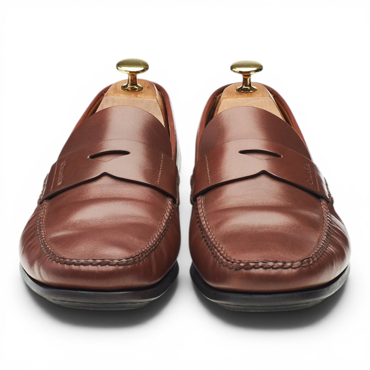 'Karl' Brown Leather Loafers UK 8