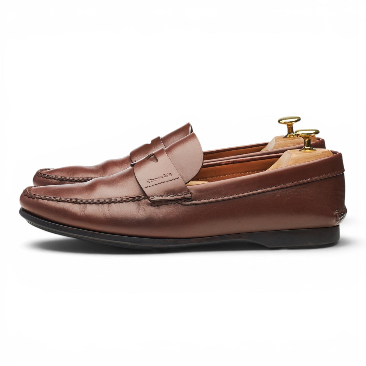'Karl' Brown Leather Loafers UK 8
