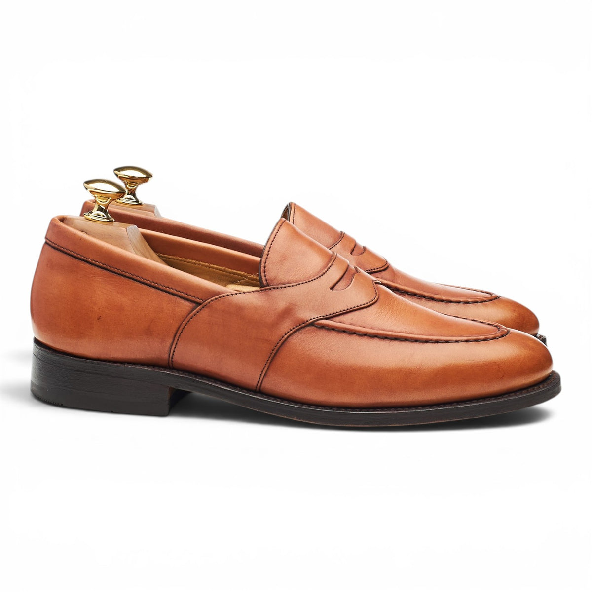 Tan Brown Leather Loafers UK 6.5 F